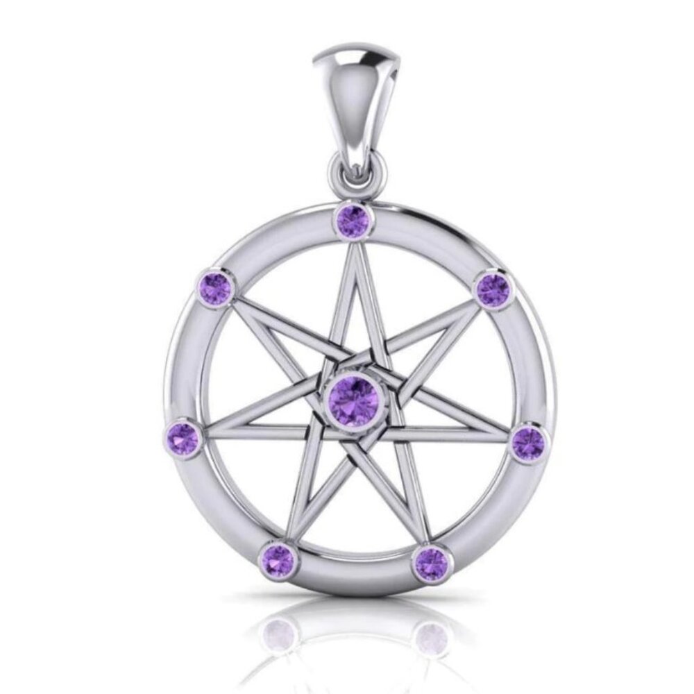 NWOT Elven Star Silver & Genuine Amethyst Pendant